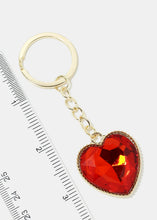 Load image into Gallery viewer, Gemstone Heart Keychain
