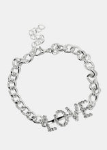 Load image into Gallery viewer, "LOVE" Rhinestone Chain Bracelet
