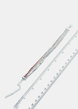 Load image into Gallery viewer, Silver Triple Rhinestone Studded Bracelet
