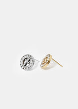 Load image into Gallery viewer, Rhinestone Circle Cross Studs
