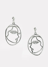 Load image into Gallery viewer, Side Face Outline Dangle Earrings
