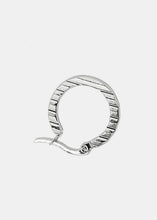 Load image into Gallery viewer, Textured Small Flat Hoop Earrings
