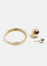 Load image into Gallery viewer, Metal Ball Hoop Earrings

