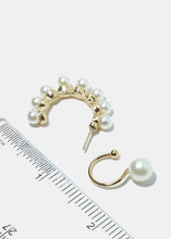 Load image into Gallery viewer, Open Hoop Pearl Earrings and Earcuff
