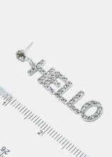 Load image into Gallery viewer, Rhinestone Studded "HELLO" Earrings
