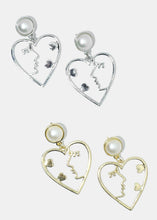 Load image into Gallery viewer, Side Face Profile Heart Shaped Earrings
