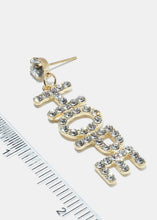 Load image into Gallery viewer, Rhinestone "HOPE" Dangle Earrings

