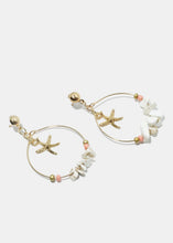 Load image into Gallery viewer, Stone &amp; Shell Hoop Earrings

