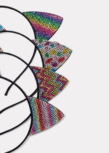 Load image into Gallery viewer, Multi-Color Rhinestone Cat Ear Headband
