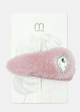Load image into Gallery viewer, Gemstone Fuzzy Hair Clip
