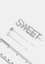 Load image into Gallery viewer, 3-Piece "SWEET" Hair Pins
