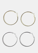 Load image into Gallery viewer, Rhinestone Studded Thick Hoop Earrings
