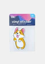 Load image into Gallery viewer, Oki Sticker- Tongue Out Corgie
